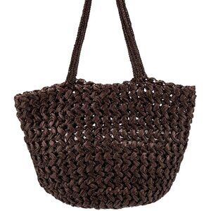 The Row Estelle Raffia Bag in Espresso